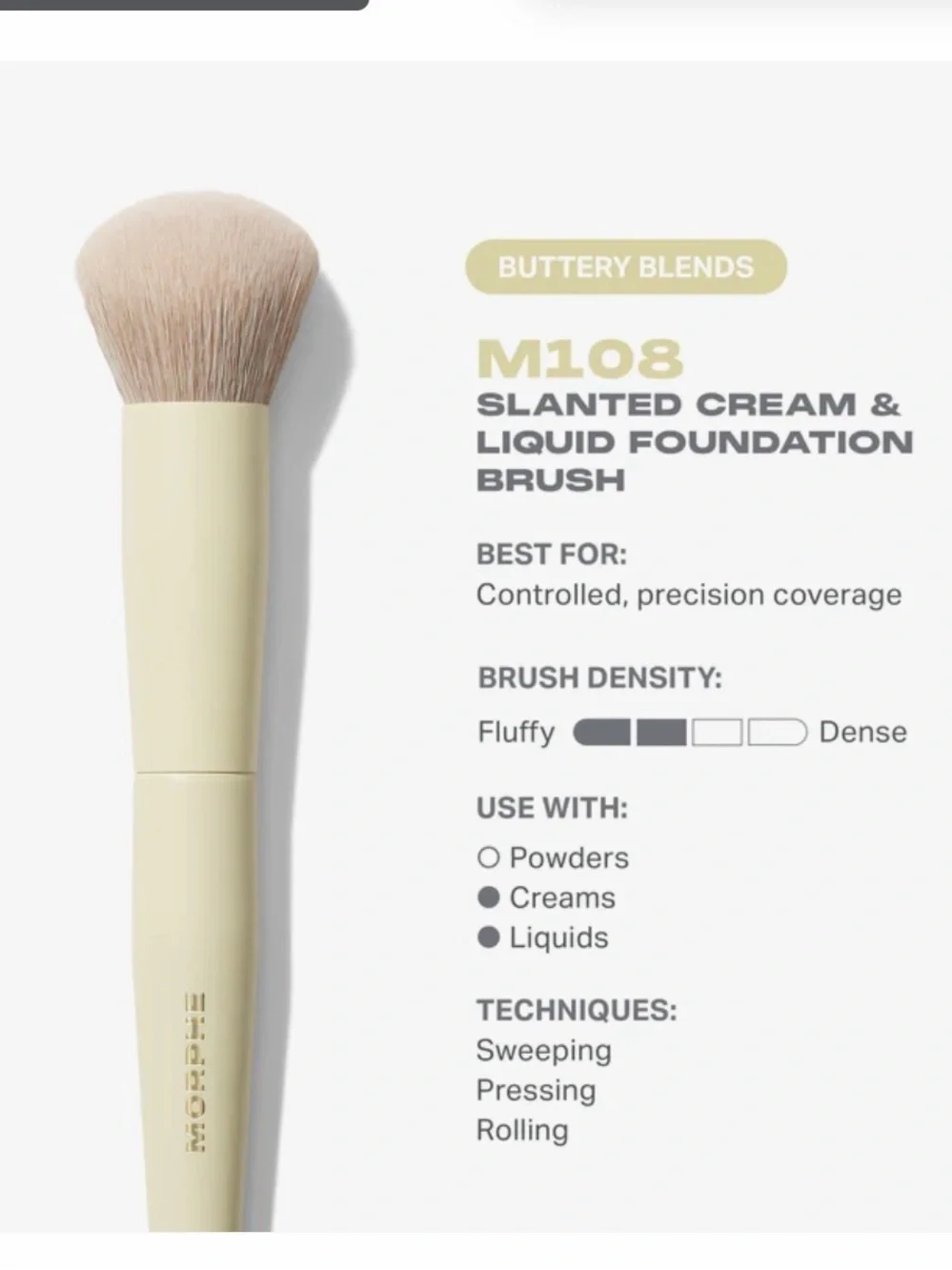 New!! Morphe BUTTERY BLENDS M108 SLANTED BRUSH